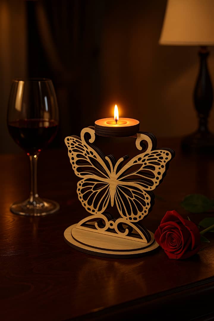 جا شمعی طرح پروانه